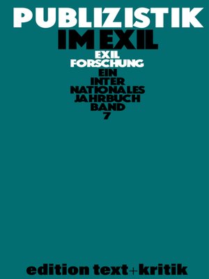 cover image of Publizistik im Exil und andere Themen